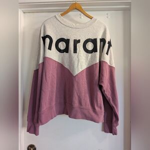 Isabel Marant Etoile Houston Color-Block Sweater in Beige and Pink Cotton 42